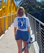 Unisex Shirt SWIM aus 100% Biobaumwolle mit handgezeichnetem Print. Siebdruck aus München.