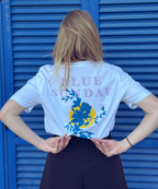 Unisex Shirt FLOWERS aus 100% Biobaumwolle mit handgezeichnetem Print. Siebdruck aus München.